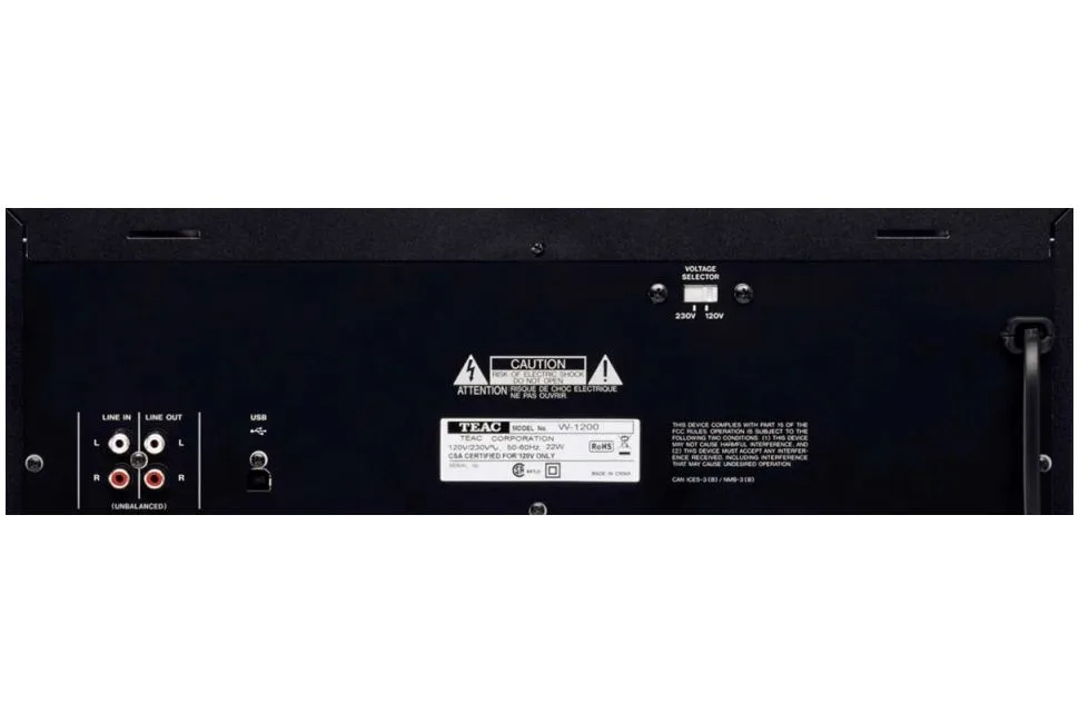 Teac W-1200 Lecteur cassette — vue 2